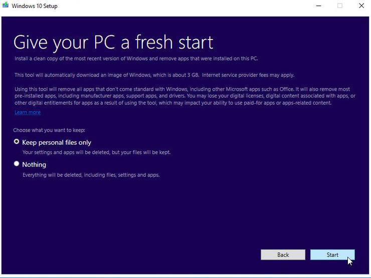 Clean Up Windows 10 Using The Windows Refresh Tool